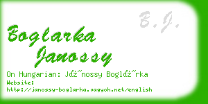 boglarka janossy business card